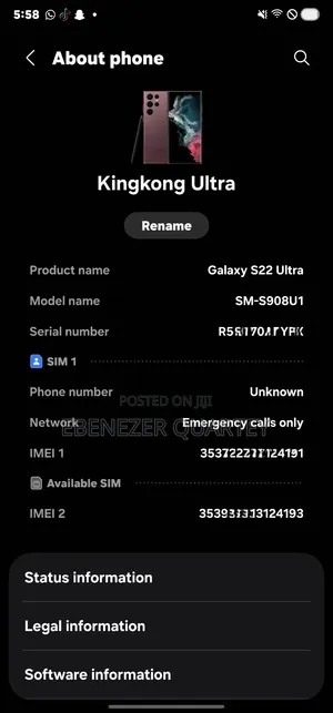 Samsung Galaxy S22 Ultra 5G 256 GB