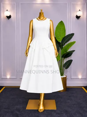 Quality White Classy Long Dress Available
