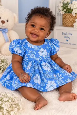Blue Blossom Baby Dress. 6-9Months