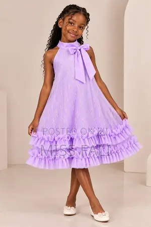 Lilac Dream Ruffle Dress. 7-8Years