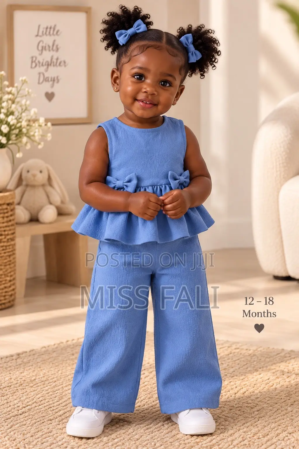 Little Blue Bow Set. 12-18Months