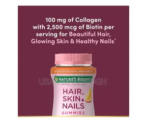 Nature's Bounty Hair, Skin, Nails Biotin/Collagen 80 Counts From Usa
