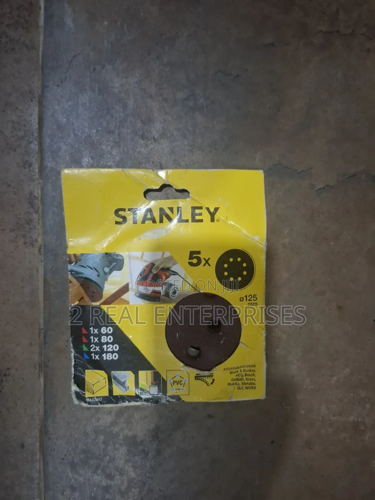Stanley 125mm Assorted Quick Fit ROS Sanding Discs (5-Pack)