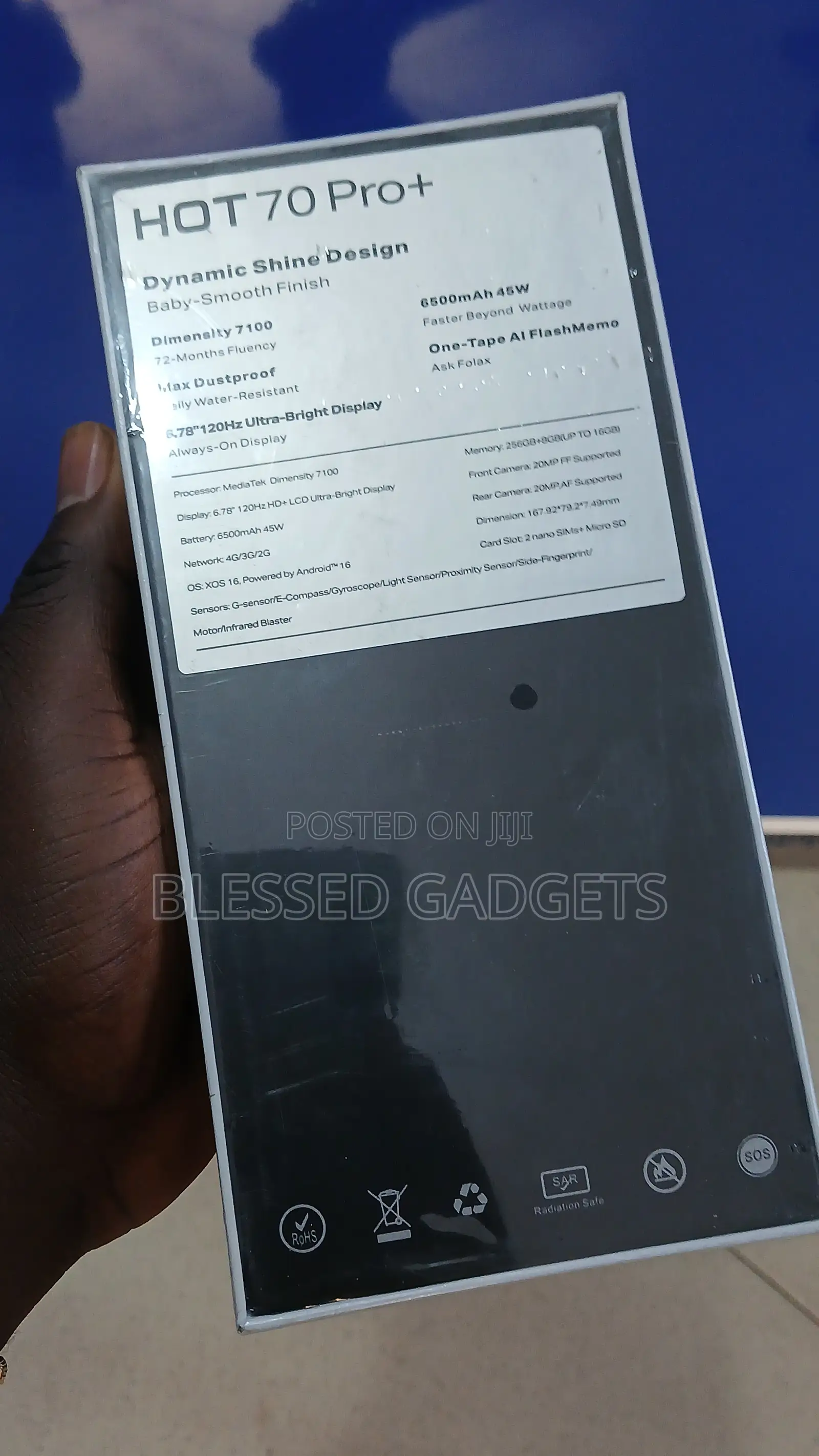 New Infinix Hot 70 Pro 5G+ 256 GB Black