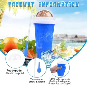 Slushie Cup 2 Pack DIY Slushy Maker Cup Frozen Magic Squeeze Cups