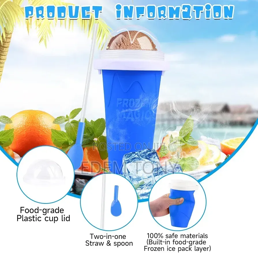 Slushie Cup 2 Pack DIY Slushy Maker Cup Frozen Magic Squeeze Cups