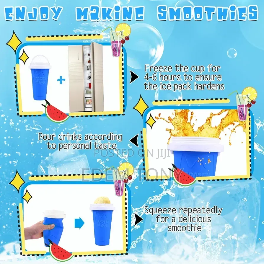 Slushie Cup 2 Pack DIY Slushy Maker Cup Frozen Magic Squeeze Cups