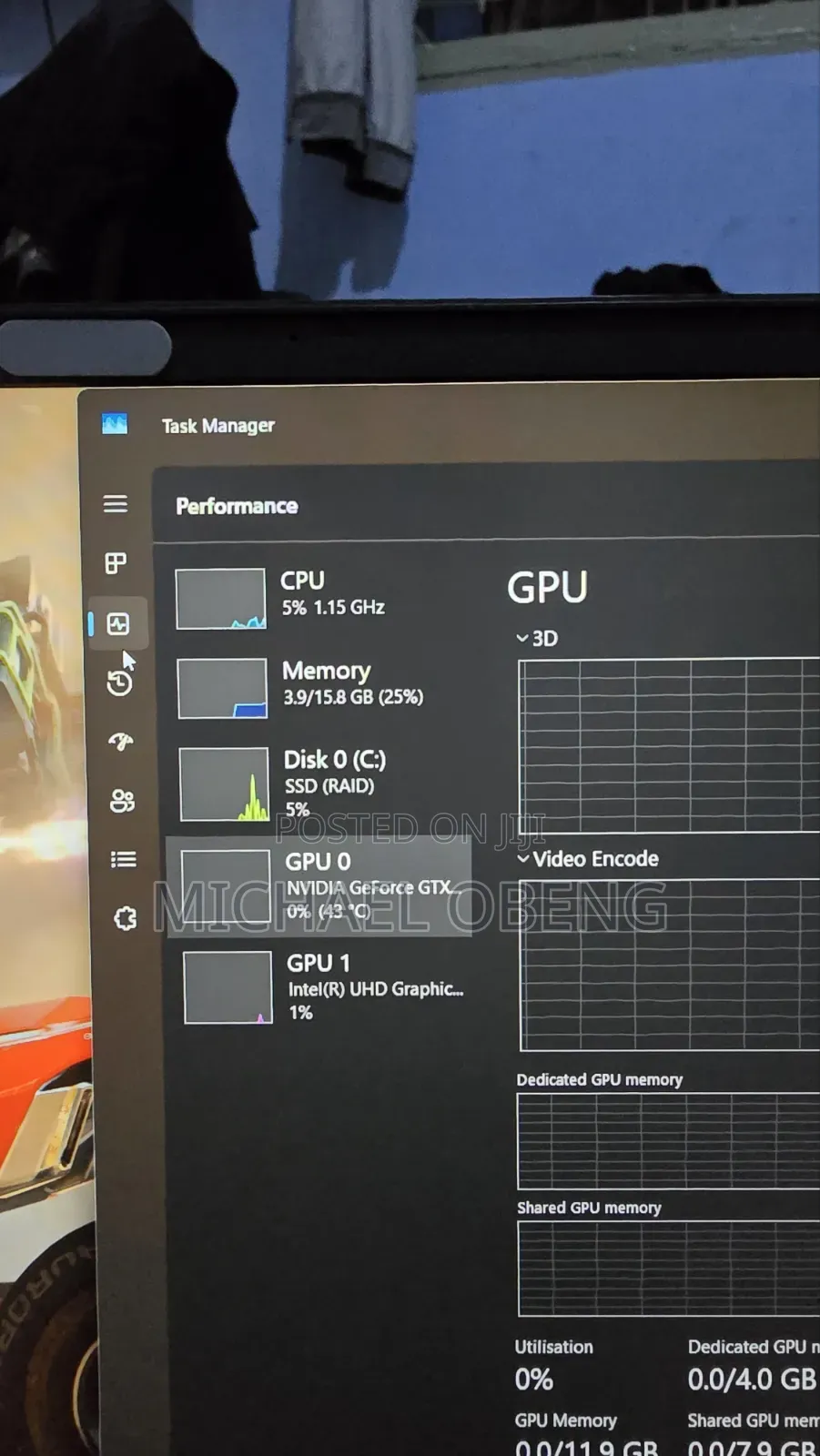 Laptop HP Omen 15-dh002nr 16GB Intel Core i7 SSD 512GB
