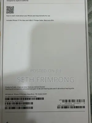 New Apple iPhone 17 Pro Max 1 TB Blue