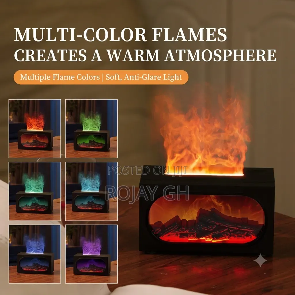 3-in-1 Flame Fireplace Humidifier Aroma Diffuser + FREE AROMA OIL