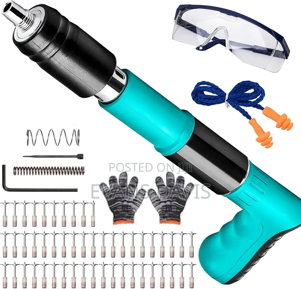 Nail Gun With 100pcs Nails and Gloves Set