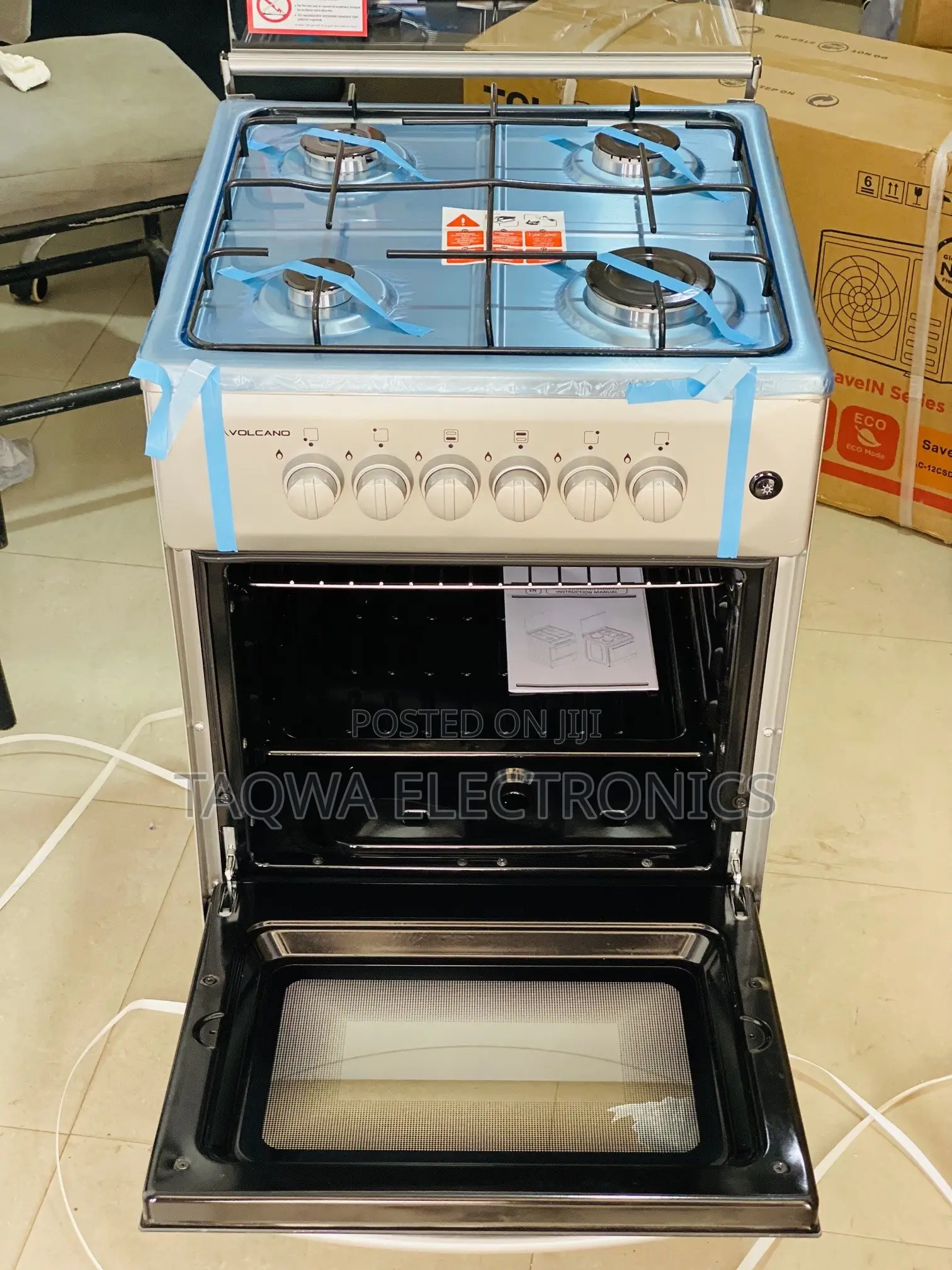Volcano Integrated Oven and Grill 4 Burner Gas Cooker