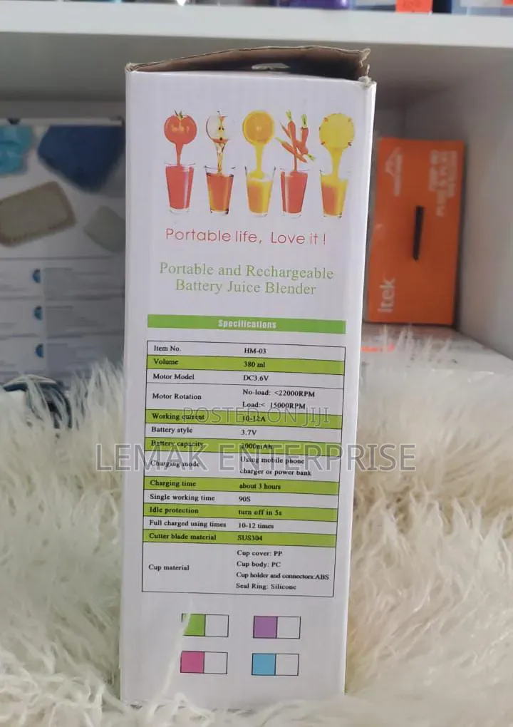 Portable and Rechargeable Battery Juice Blender