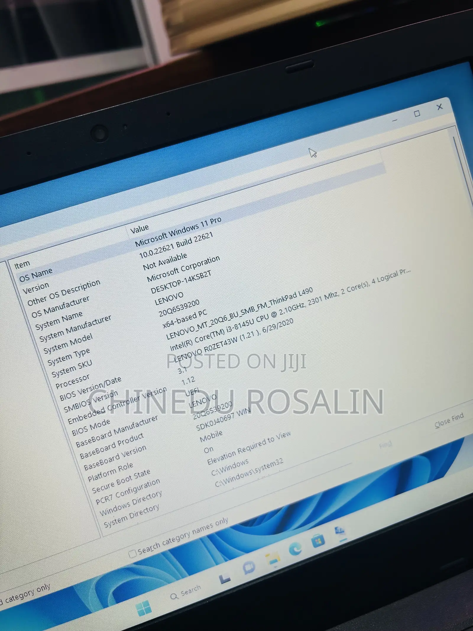 Laptop Lenovo ThinkPad L480 8GB Intel Core i3 SSD 128GB