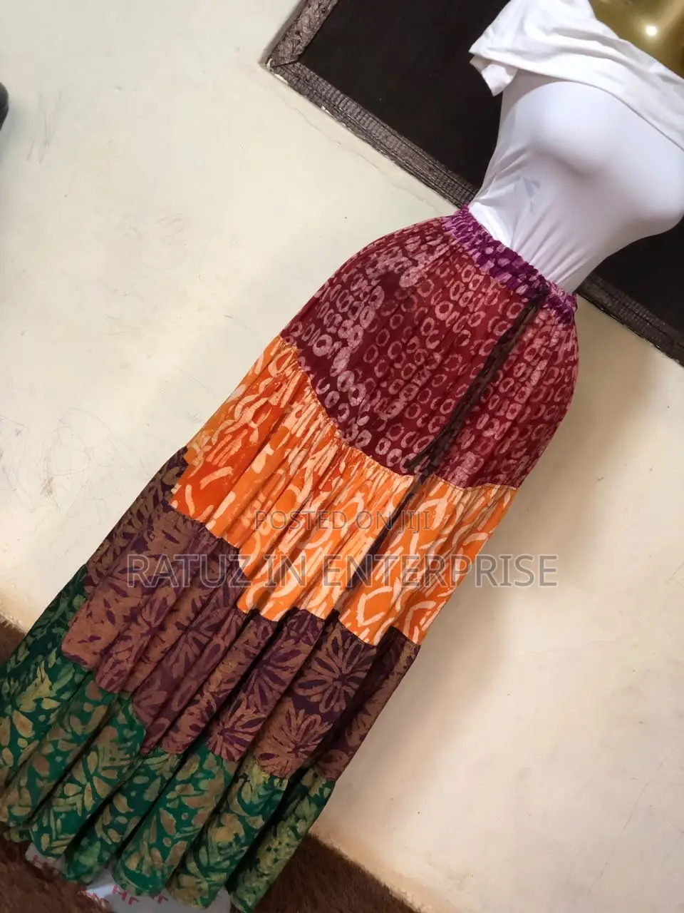 Adire Max Skirt, Free Size