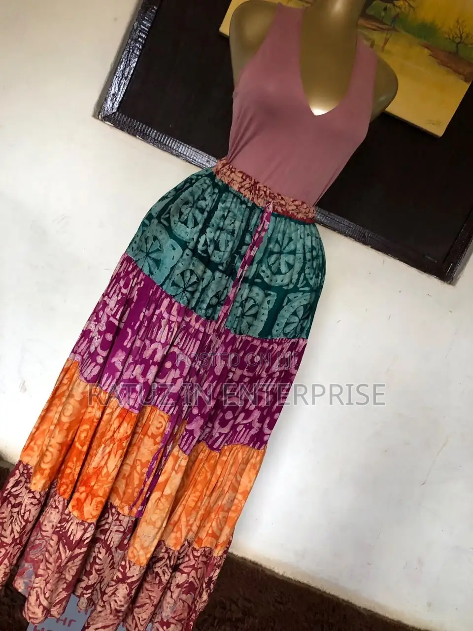 Adire Max Skirt, Free Size