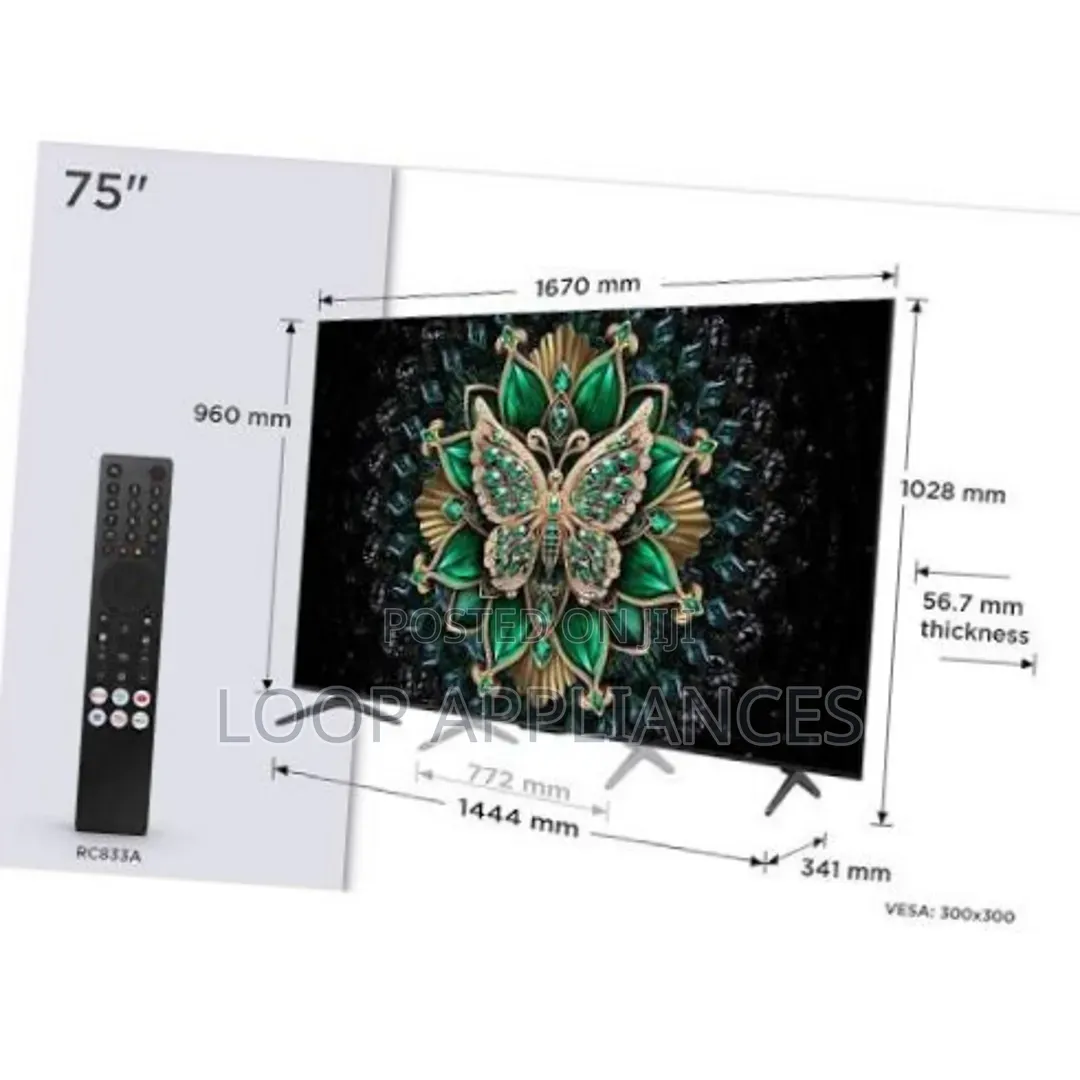 New TCL 75 Inch Premium QD-Mini LED Smart TV 75C6K