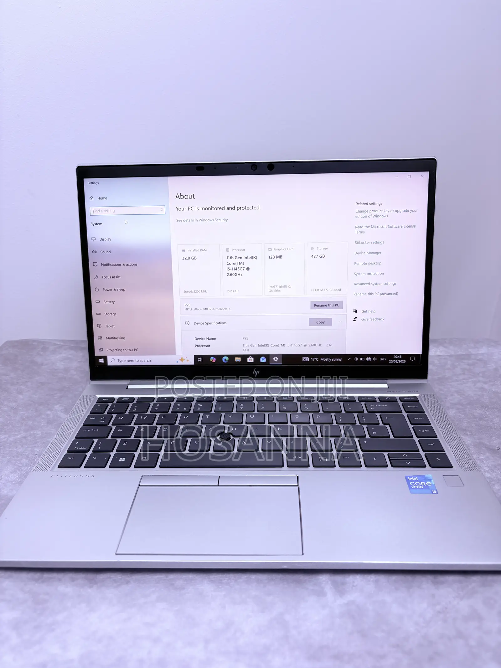 Laptop HP EliteBook 840 G8 32GB Intel Core i5 SSD 512GB