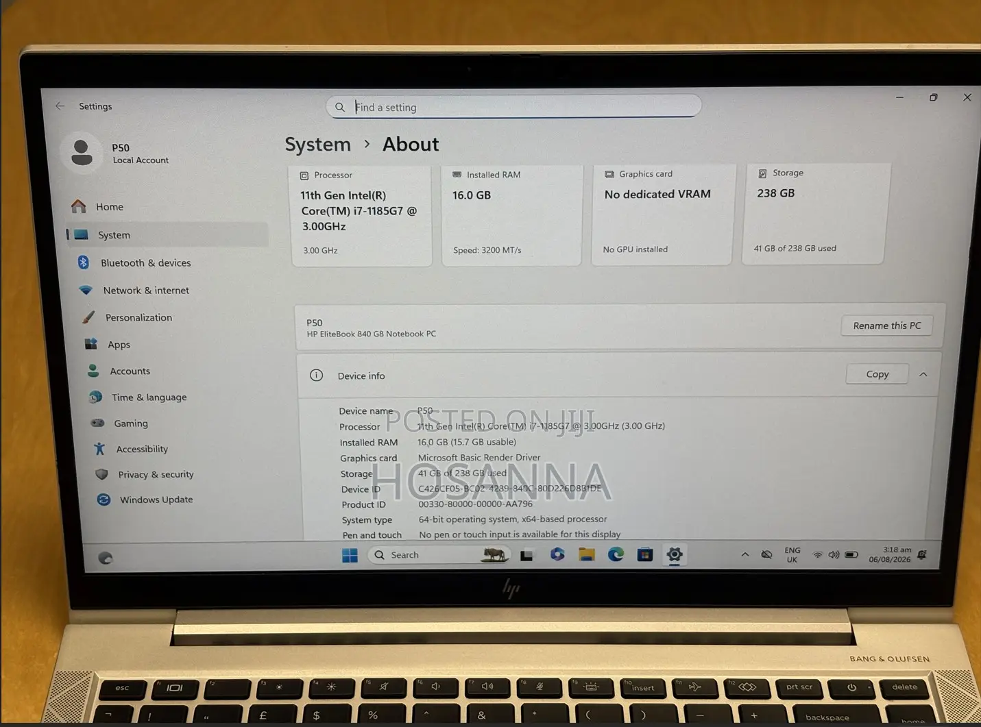 Laptop HP EliteBook 840 G8 16GB Intel Core i7 SSD 256GB