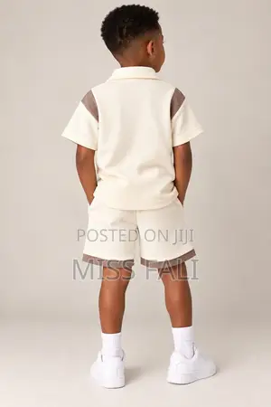 Cream and Cocoa Polo Set. 4-5Years