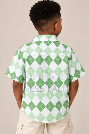 Mint Argyle Shirt. 9-10Years