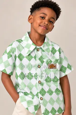 Mint Argyle Shirt. 9-10Years