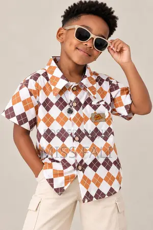 Rust and Cocoa Argyle Shirt. 9-10years