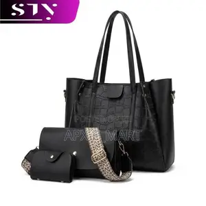 3-in-1 Women's Black Handbag Set 878279
