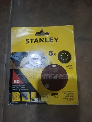 Stanley 125mm 80 Grit Quick Fit ROS Sanding Discs (5-Pack)