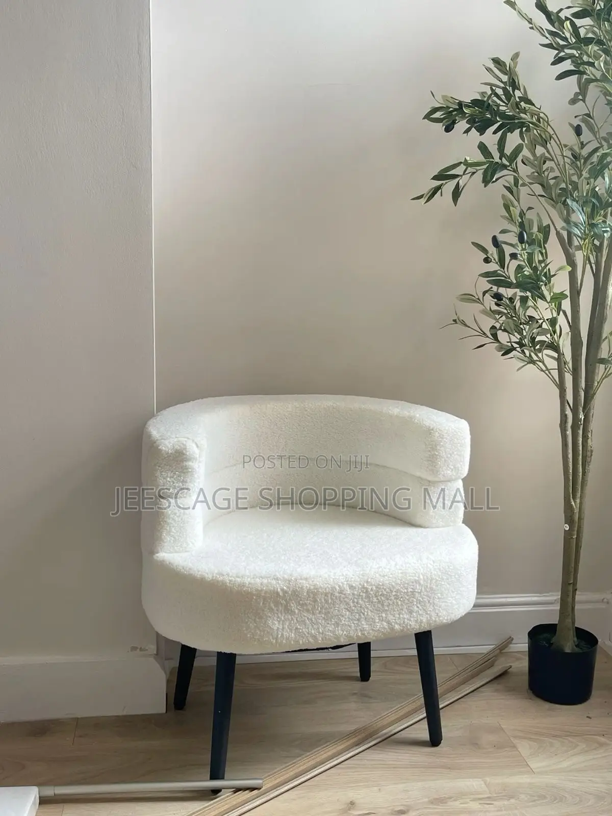 Modern Roly Poly Barrel Accent Chair With Textured Fabric
