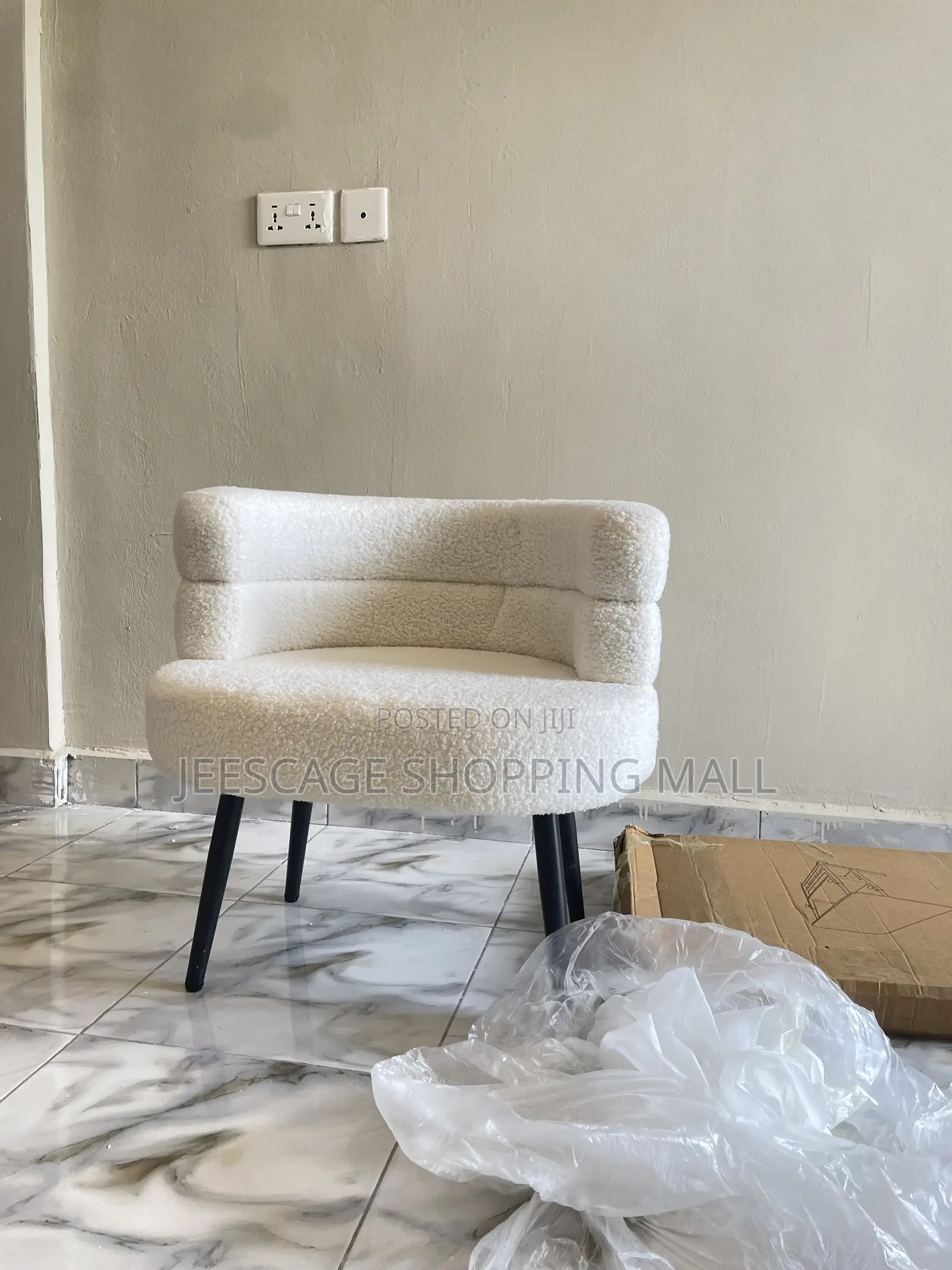 Modern Roly Poly Barrel Accent Chair With Textured Fabric