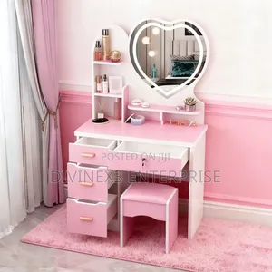 Heart-Shaped LED Vanity Desk Set