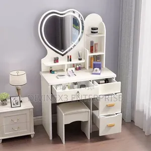 Heart-Shaped LED Vanity Desk Set