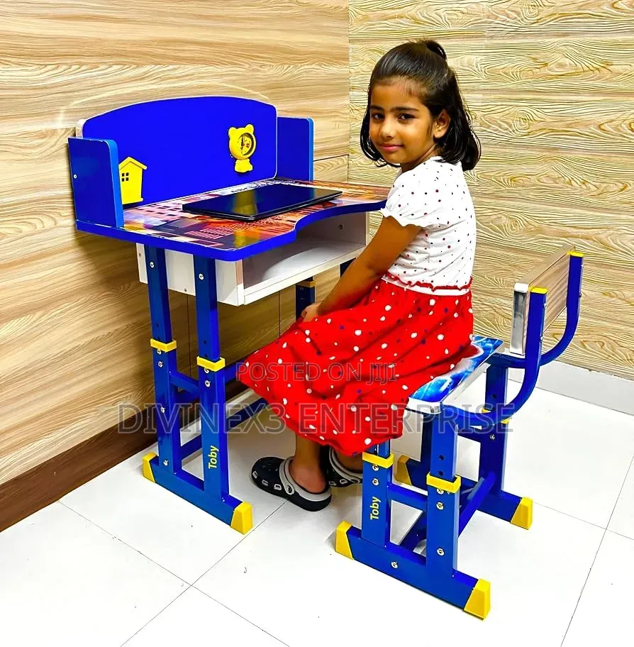 Adjustable Kids Study Table Chair Set