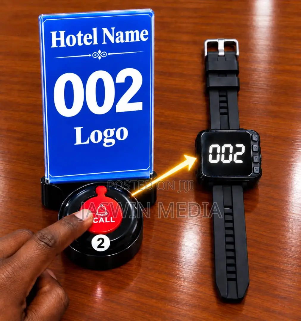 Wireless Restaurant Call System With Acrylic Menu Stands