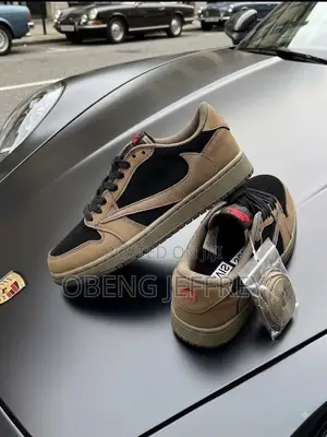 Original Travis Scott Jordan 1 Low Black/Brown Leather