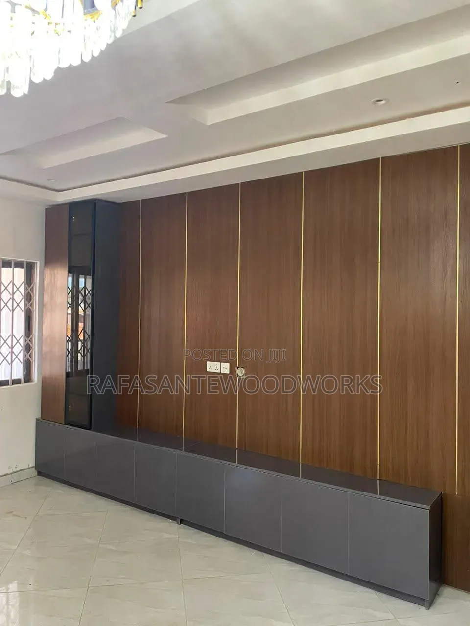 Raf TV Unit With Well Panel and Laminated Plywood