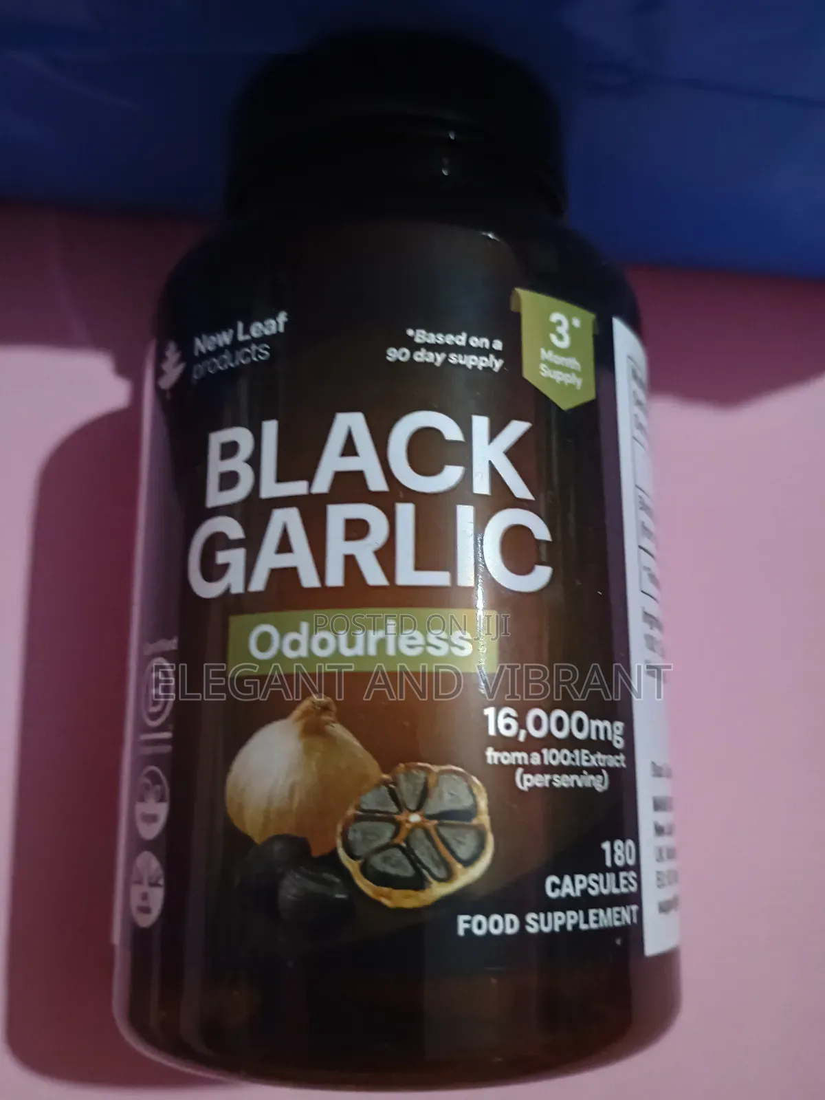 Black Garlic Capsules + Naturally Occurring SAC Polyphenols,180 Caps