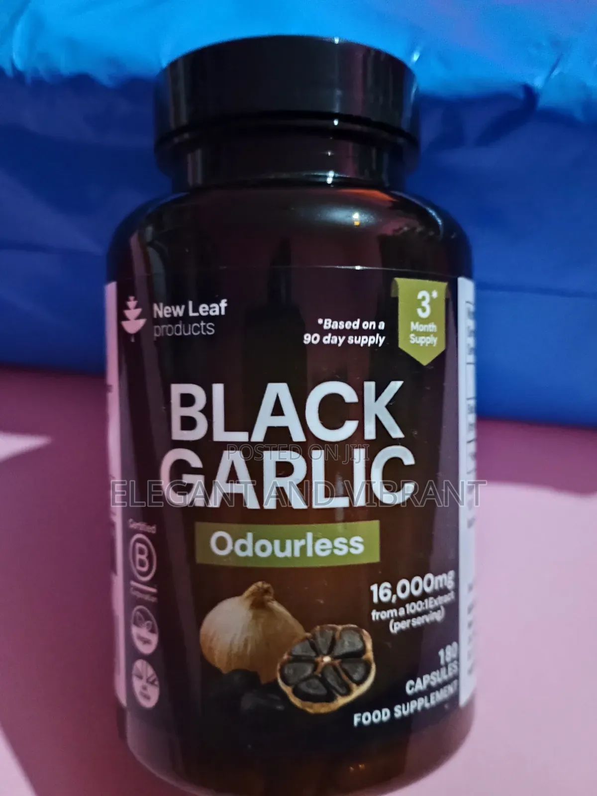 Black Garlic Capsules + Naturally Occurring SAC Polyphenols,180 Caps