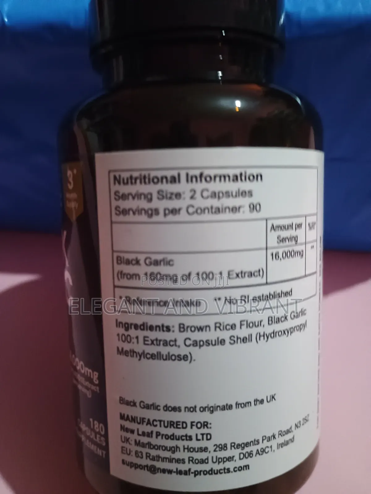 Black Garlic Capsules + Naturally Occurring SAC Polyphenols,180 Caps