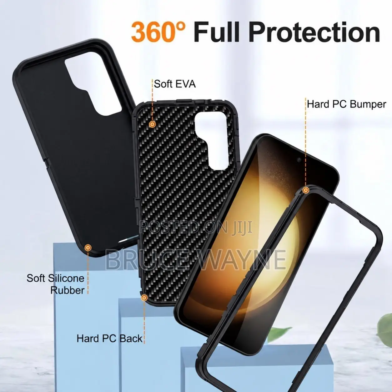 Samsung Galaxy S23 FE Protection Case, 3 Layers Shockproof