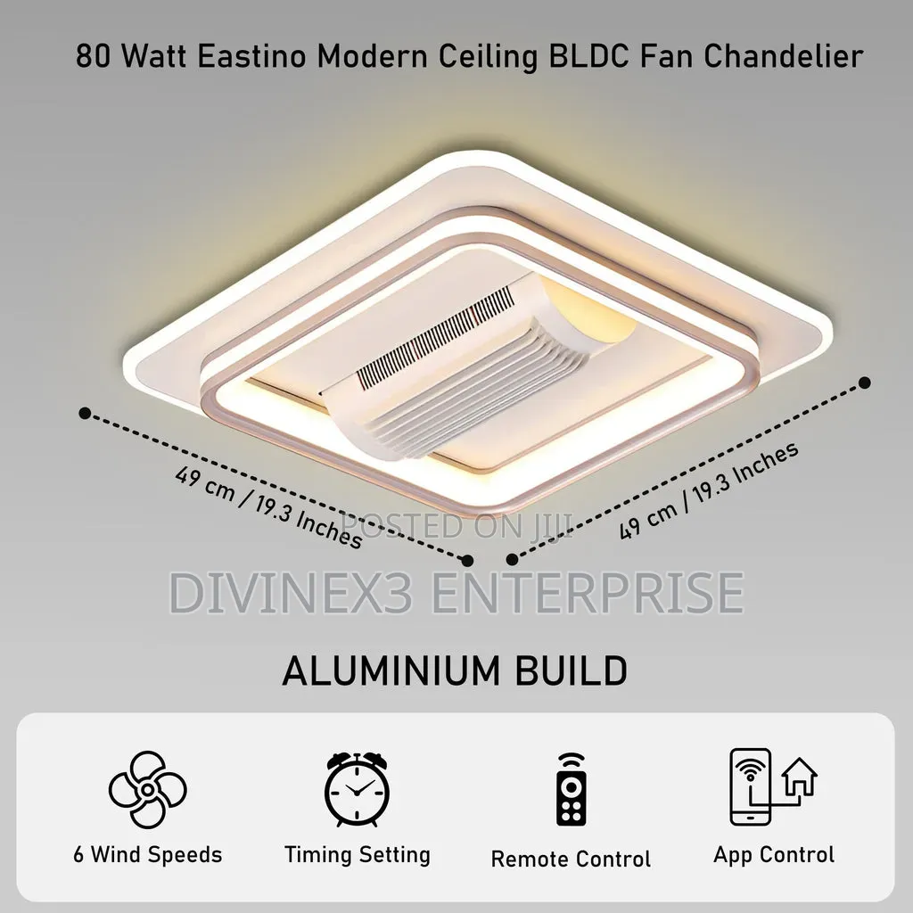 Modernized 55cm Ceiling Fan Light With Remote