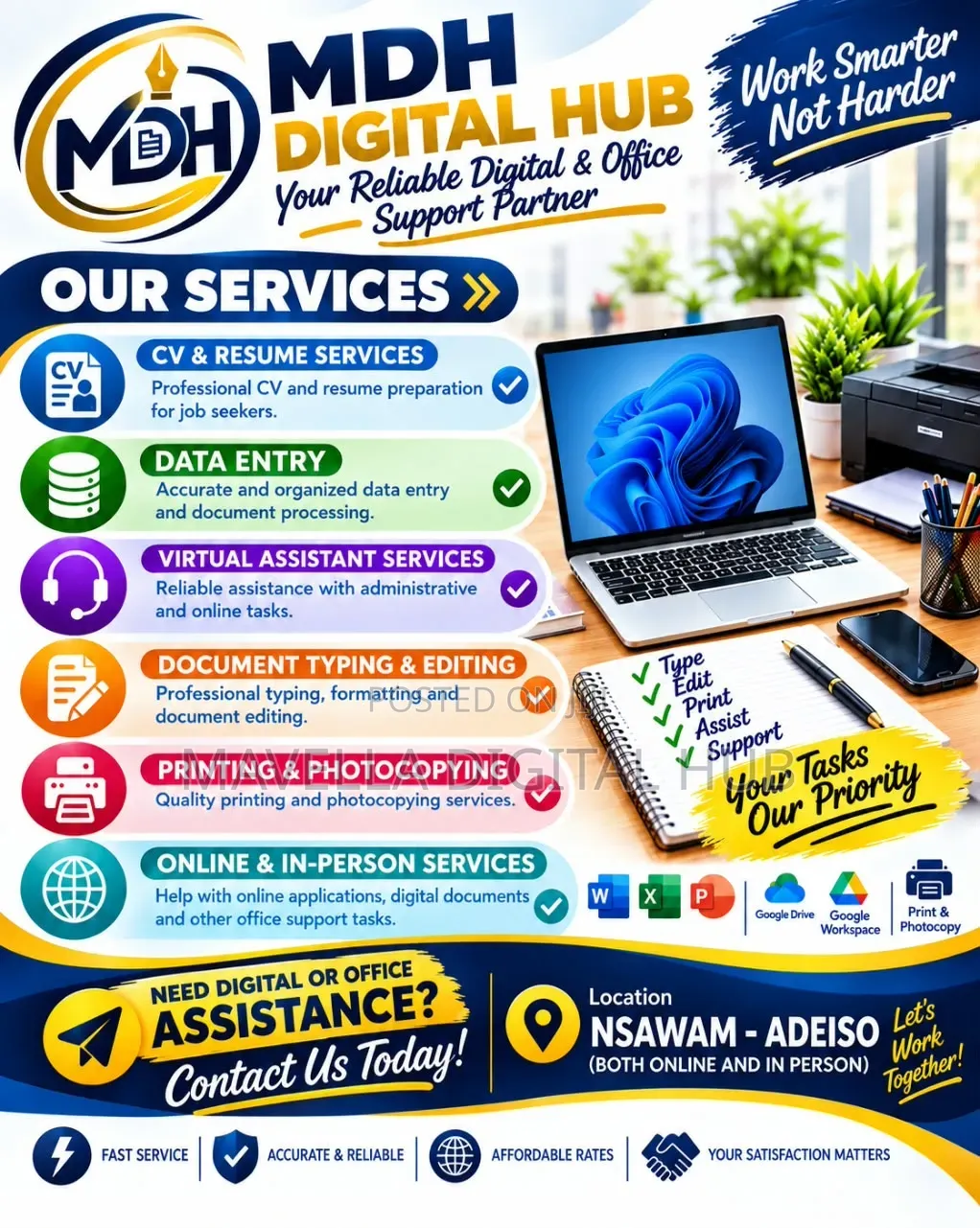 CV Writing | Data Entry | Virtual Assistant | Printing Services