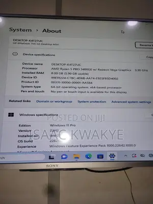 Desktop Computer HP EliteDesk 705 G3 8GB AMD Ryzen 5 SSD 256GB