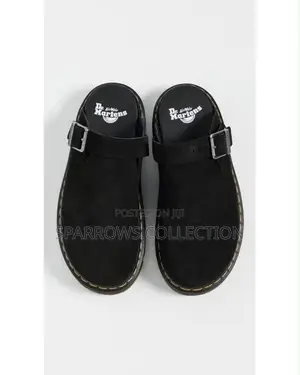 Dr. Martens Zebzag Suede Mules in Black