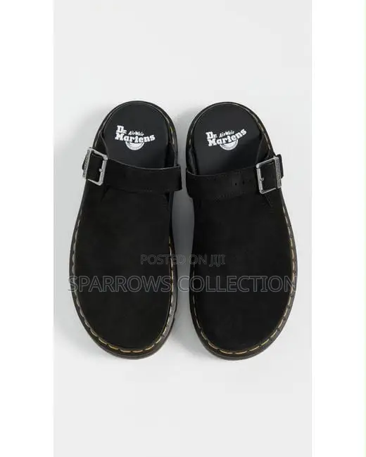 Dr. Martens Zebzag Suede Mules in Black