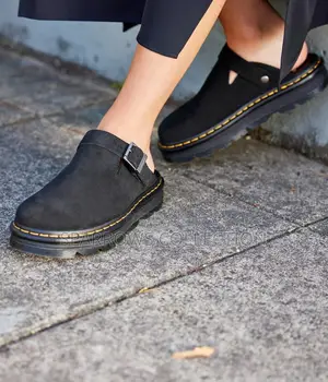 Dr. Martens Zebzag Suede Mules in Black