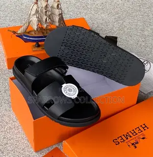 Hermès Chypre Style Black Slippers