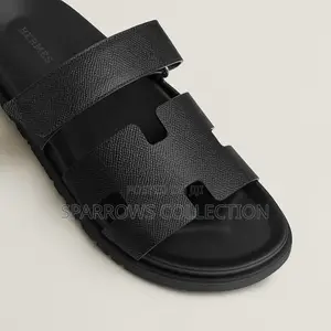 Hermès Chypre Style Black Slippers