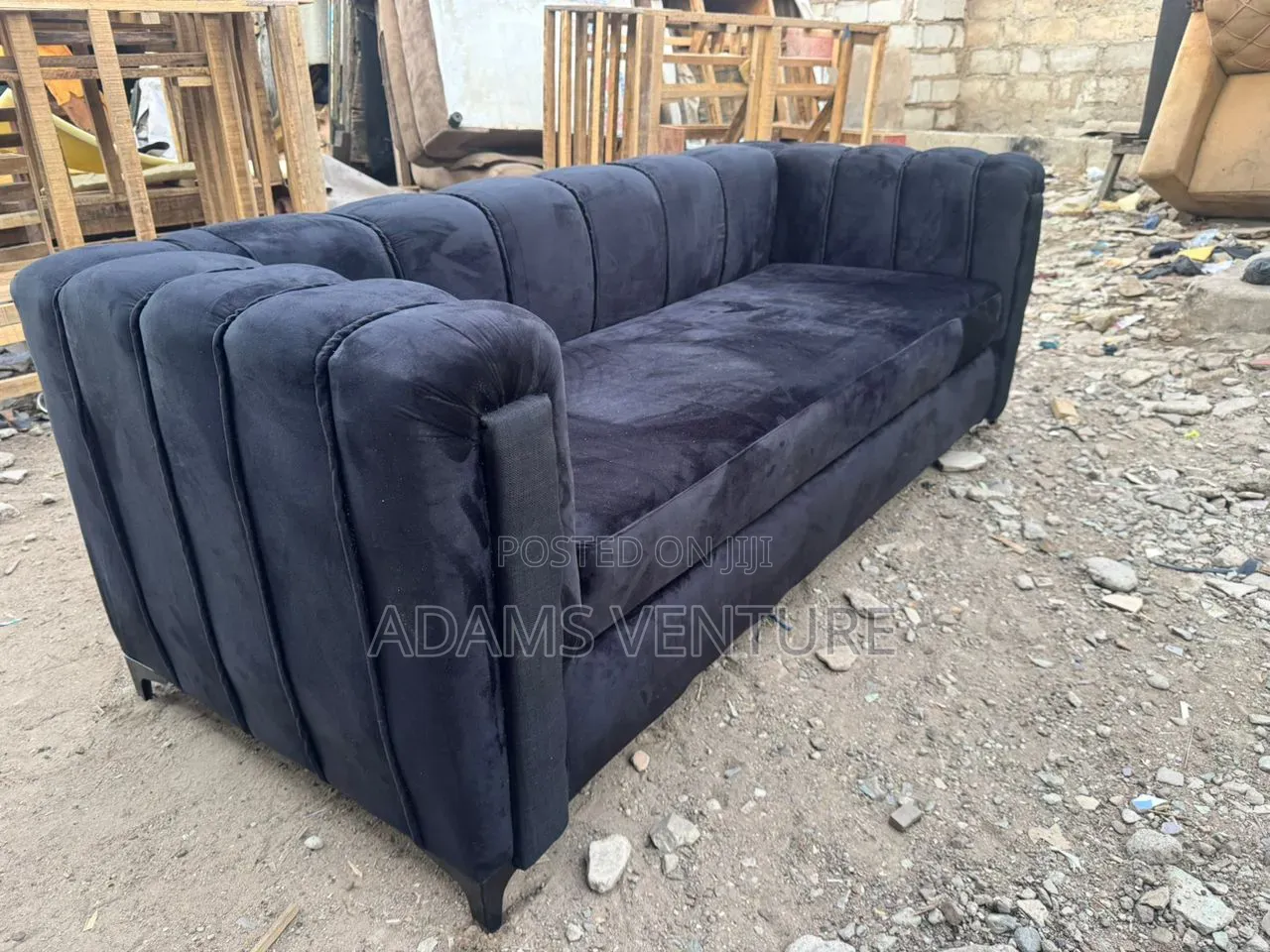 3in1 Blue and Black Sofas Chairs